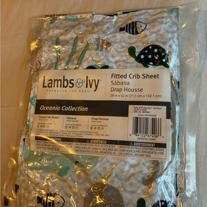 Lambs & Ivy Oceania 100% Cotton Fitted Crib Sheet NWT